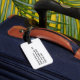 Girly rosarote breite horizontale Streifen mit Gepäckanhänger (Back Insitu 3)