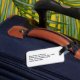 Girly rosarote breite horizontale Streifen mit Gepäckanhänger (Back Insitu 1)
