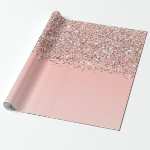 Girly Rose Gold Confetti Pink Gradient Ombre Geschenkpapier