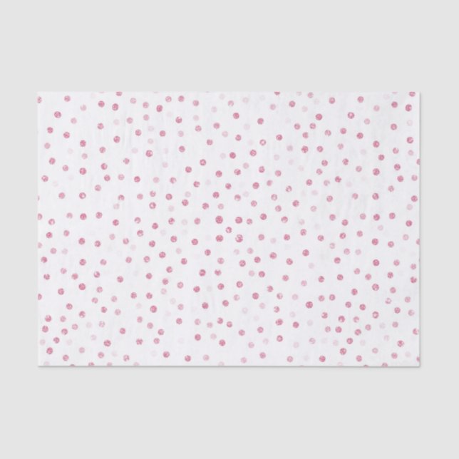Girly Rose Gold Dots Confetti Weißes Design Seidenpapier (Vorderseite)