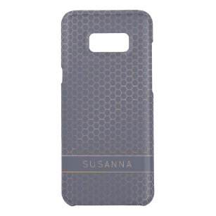 Girly Rose Gold Foil Navy Hexagon Geometric Get Uncommon Samsung Galaxy S8 Plus Hülle