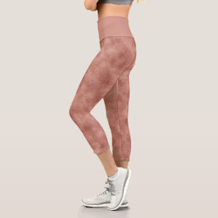 Girly Rose Gold Glitzer Capri Leggings
