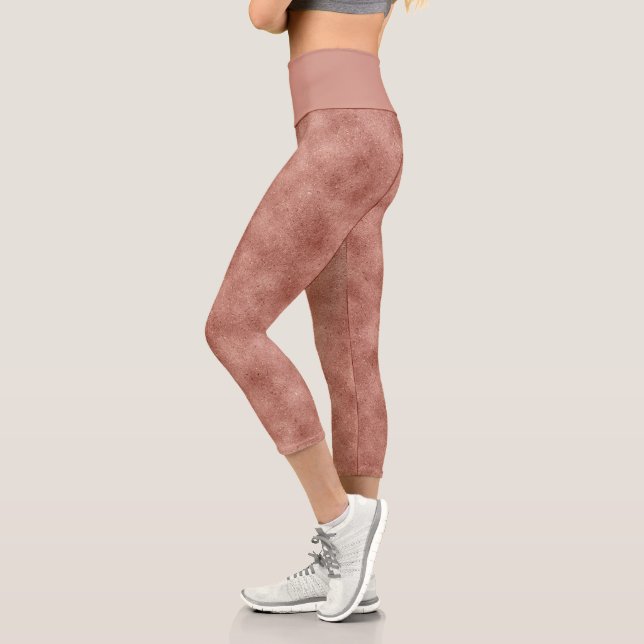 Girly Rose Gold Glitzer Capri Leggings (Links)