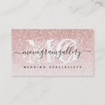 Girly Rose Gold Glitzer Luxe Glam Monogram