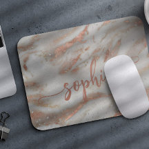 Girly Rose Gold Glitzer Marmor eleganter Skriptnam