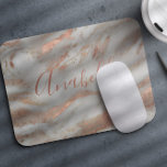 Girly Rose Gold Glitzer Marmor elegantes Namenssch Mousepad<br><div class="desc">Moderne schicke Rose goldene Glam graue Marmormousepad mit trendigem kalligraphischen Skript personalisierten Namen.             könnte für sie ein Geburtstag,  Sweet 16,  Abschluss oder Weihnachtsgeschenk sein.</div>