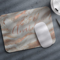 Girly Rose Gold Glitzer Marmor elegantes Namenssch