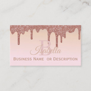 Girly, Rose Gold Glitzer Visitenkarte