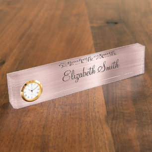Girly Rose Gold Metallisch Namensplakette