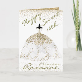 Girly Rose Gold Personalisiert Sweet 16. Geburtsta Karte