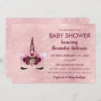 Girly Rose Gold Sparkle Unicorn Kinderdusche