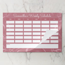 Girly Rose Gold Weekly School Programm