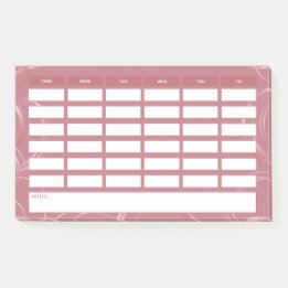 Girly Rose Gold Weekly School Programm Post-it Klebezettel