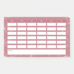 Girly Rose Gold Wöchentlicher Schulplan Post-it Klebezettel