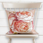 Girly Rose Peony Kissen<br><div class="desc">Dieses schöne rosa Rosenkissendesign besticht durch einen Blumenstrauß aus leuchtenden Rose und Pfannkuchen, das sich über einen rot-rosa und blass-blauen Aquarell erstreckt. Ideal für einen Salon, ein Mädchenschlafzimmer, einen femininen Akzent für Ihren Lieblingsstuhl, oder wo immer Sie das Gefühl haben, eine romantische, feminine Touch zu brauchen! Copyright Anastasia Designs, alle...</div>