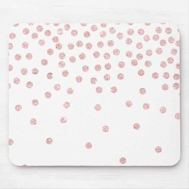 girly RosengoldGlitter Confetti-Polkapunkte Mousepad (Vorne)