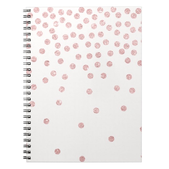 girly RosengoldGlitter Confetti-Polkapunkte Notizblock (Vorderseite)