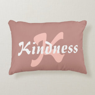 Girly Rosy-Brown Kindness Affirmation Pillow Dekokissen