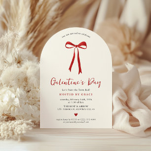 Girly roter Schleifen-Galentine's Day Einladung