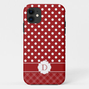 Girly rotes weißes Monogramm der Tupfen-iPhone5 Case-Mate iPhone Hülle