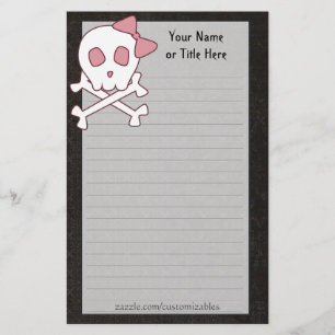 Girly Schädel-Briefpapier Briefpapier