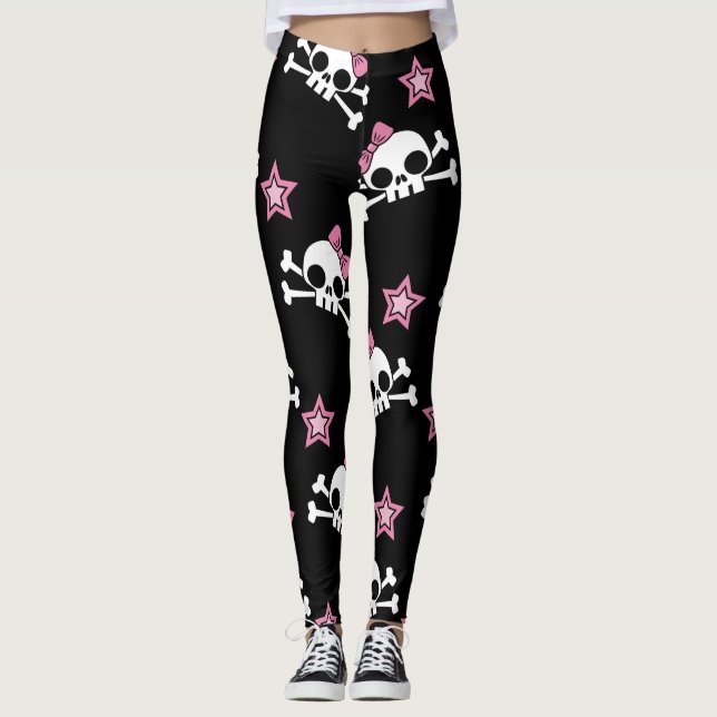 Girly Schädel Leggings (Vorderseite)