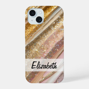 Girly Schimmernder Pastell Glitter iPhone 15 Hülle