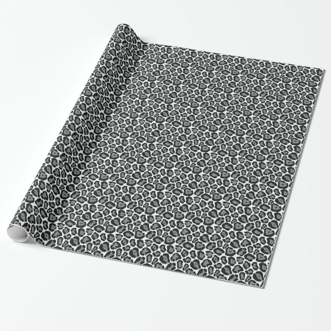 Girly Schnee-Leopard-Muster-Packpapier Geschenkpapier (Ungerollt)
