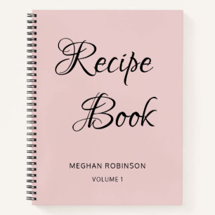Girly Schrift Rezeptbuch Erröten Personalisiertes  Notizbuch