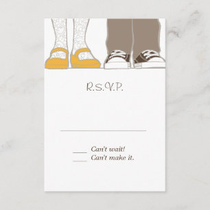 Girly Schuhe u. Turnschuh-illustrierte Hochzeit RSVP Karte