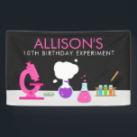 Girly Science Party Banner<br><div class="desc">Kennst du ein Mädchen, das Wissenschaft Liebe? Ein naturwissenschaftliches Party ist perfekt für den kleinen Wissenschaftler in Ihrem Leben! Machen Sie es zu einer phantastischen Kindergeburtstagsfeier mit dem Girly Science Party Banner der Enchantfancy Design Company. Dieses Party-Banner bietet einen Science-Labrador mit den Dingen, die Ihr Kind für ein cooles Wissenschaftsexperiment...</div>