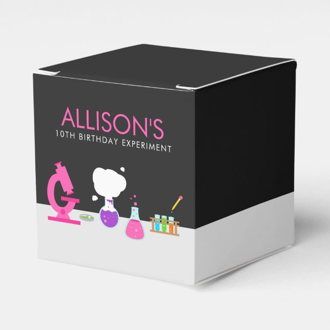 Girly Science Party Geschenkschachtel (Vorderseite)