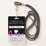 Girly Science Party Security Pass Ausweis<br><div class="desc">Kennst du ein Mädchen, das Wissenschaft Liebe? Ein naturwissenschaftliches Party ist perfekt für den kleinen Wissenschaftler in Ihrem Leben! Machen Sie es zu einer phantastischen Kindergeburtstagsparty mit dem Girly Science Party Security Pass Abzeichen, das von der Enchantfancy Design Company entworfen wurde. Dieses so tun, als ob das Abzeichen für die...</div>