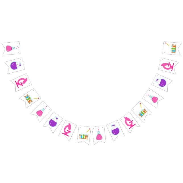 Girly Science Party Wimpelkette (Alle)