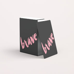 Girly Script Brave Rosa Schwarz Spielkarten