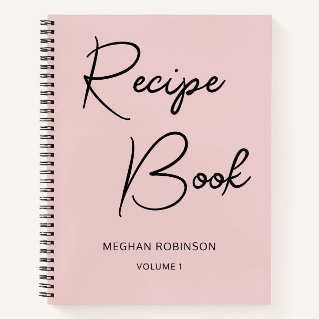 Girly Script Cookbook Personalisiertes Rezept Notizbuch (Vorderseite)