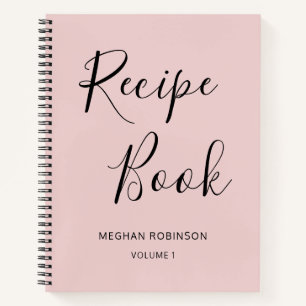 Girly Script Kochbuch Erröten Personalisierte Reze Notizbuch