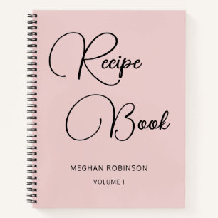 Girly Script Personalisiertes Kochbuch Blush Rezep Notizbuch
