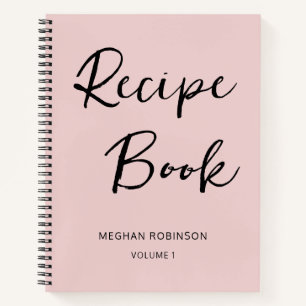 Girly Script Personalisiertes Kochbuch Rosa Rezept Notizbuch