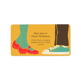 Girly Shoes & Sneakers Illustriert Adressaufkleber