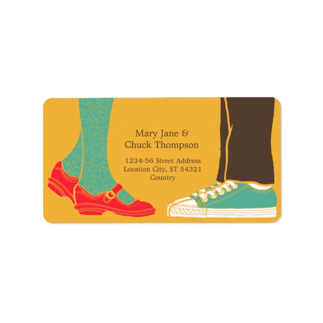 Girly Shoes & Sneakers Illustriert Adressaufkleber (Vorne)