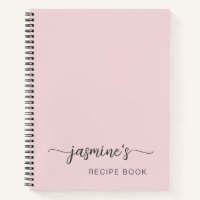 Girly Simple Blush Pink Kochbuch Rezept Signatur