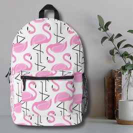 Girly Simple Modern Pink Flamingo Muster Bedruckter Rucksack