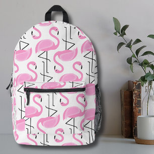 Girly Simple Modern Pink Flamingo Muster Bedruckter Rucksack