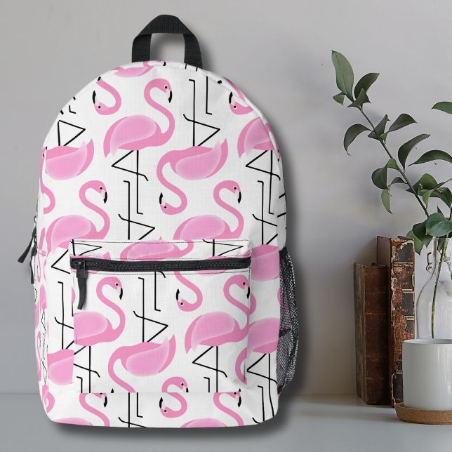 Girly Simple Modern Pink Flamingo Muster Bedruckter Rucksack (Cute Simple Modern Tropical Pattern Pink Flamingo Printed Backpack)