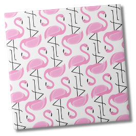 Girly Simple Modern Pink Flamingo Muster Fliese