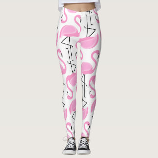 Girly Simple Modern Pink Flamingo Muster Leggings