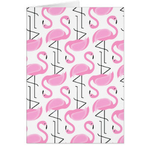 Girly Simple Modern Tropical Pink Flamingo Muster