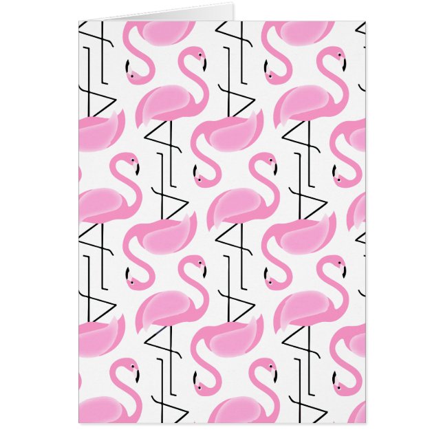 Girly Simple Modern Tropical Pink Flamingo Muster (Vorne)