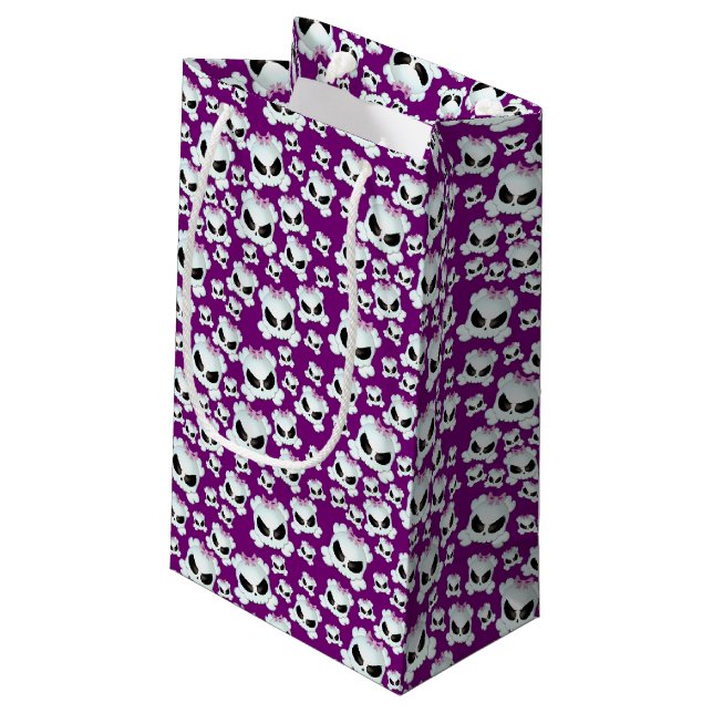 Girly Skullz Kleine Geschenktüte (Rückseite Schrägansicht)